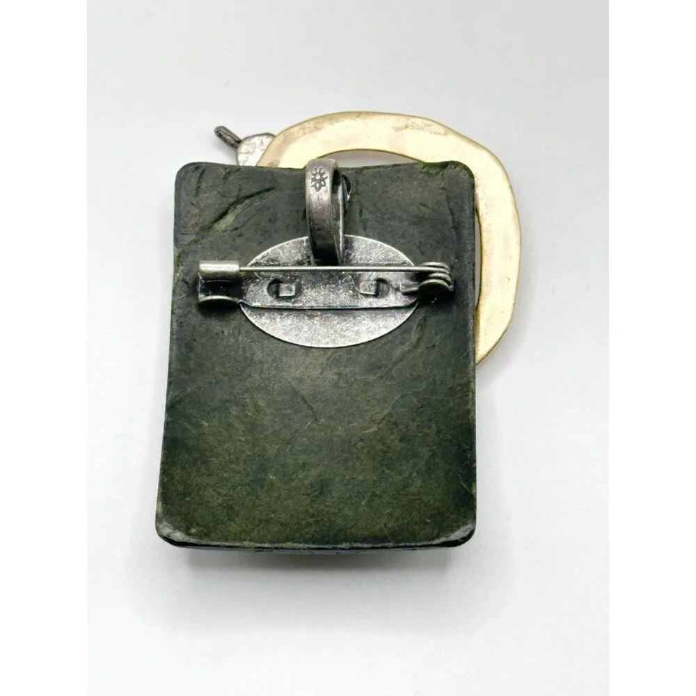 Organic Nature Inspired Metal And‎ Other Material Pin Brooch Marked